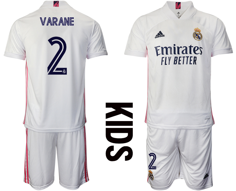 Youth 2020-2021 club Real Madrid home #2 white Soccer Jerseys->real madrid jersey->Soccer Club Jersey